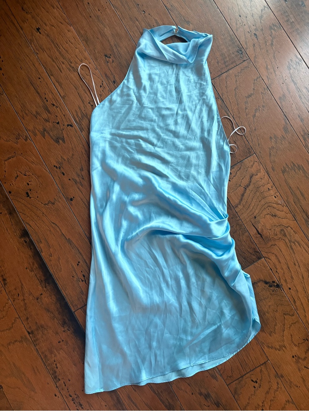 Baby blue SILK Amanda Uprichard dress, halter neck